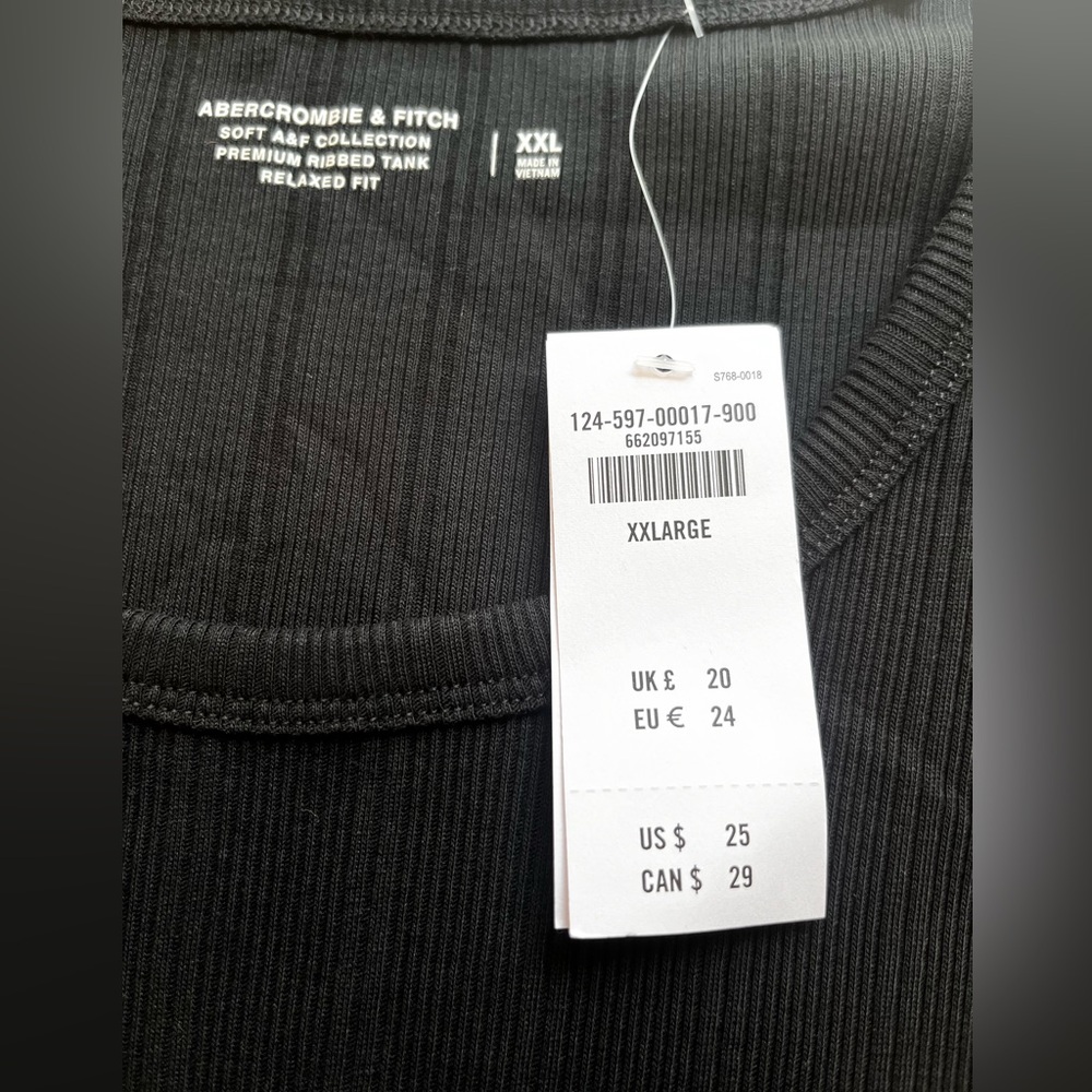 A&F NWT XXL BLACK Ribbed Tank - Picture 9 of 10